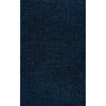Haze Solid Low-pile Area Rug Navy